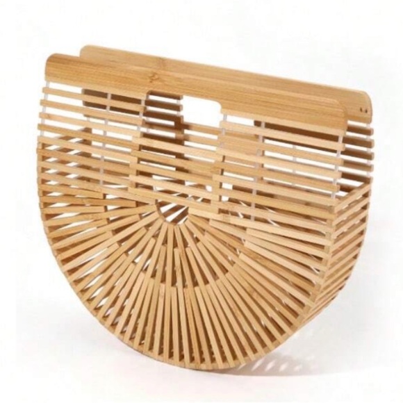 Handmade Bamboo Woven Tote Bag - Picture 3 of 12